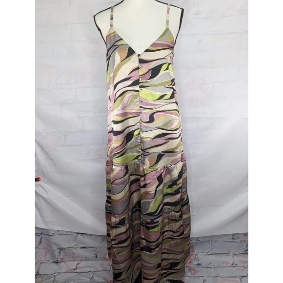Ted Baker Warren Printed Button Through Cami Maxi Dress in DUSTY PINK Size 6 US - Picture 2 of 13